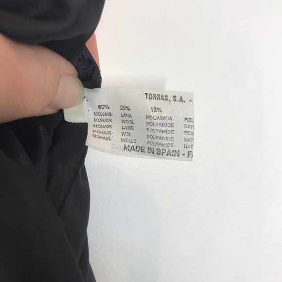 TORRAS OF SPAIN color block leather/mohair jacket - Picture 14 of 15